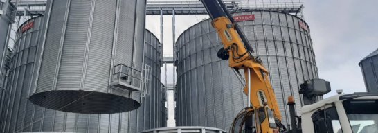 vinç ile çelik silo montaj çalışmalarımız