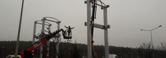 eskişehir köprü üst geçit montajı vinç çalışması