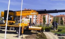 ESKİŞEHİR DE VİNÇ İLE AĞAÇ BUDAMA, KESİM, VE SEVKİYAT